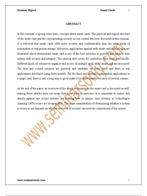 seminar report on smart card doc|Smart Card Seminar Report pdf .